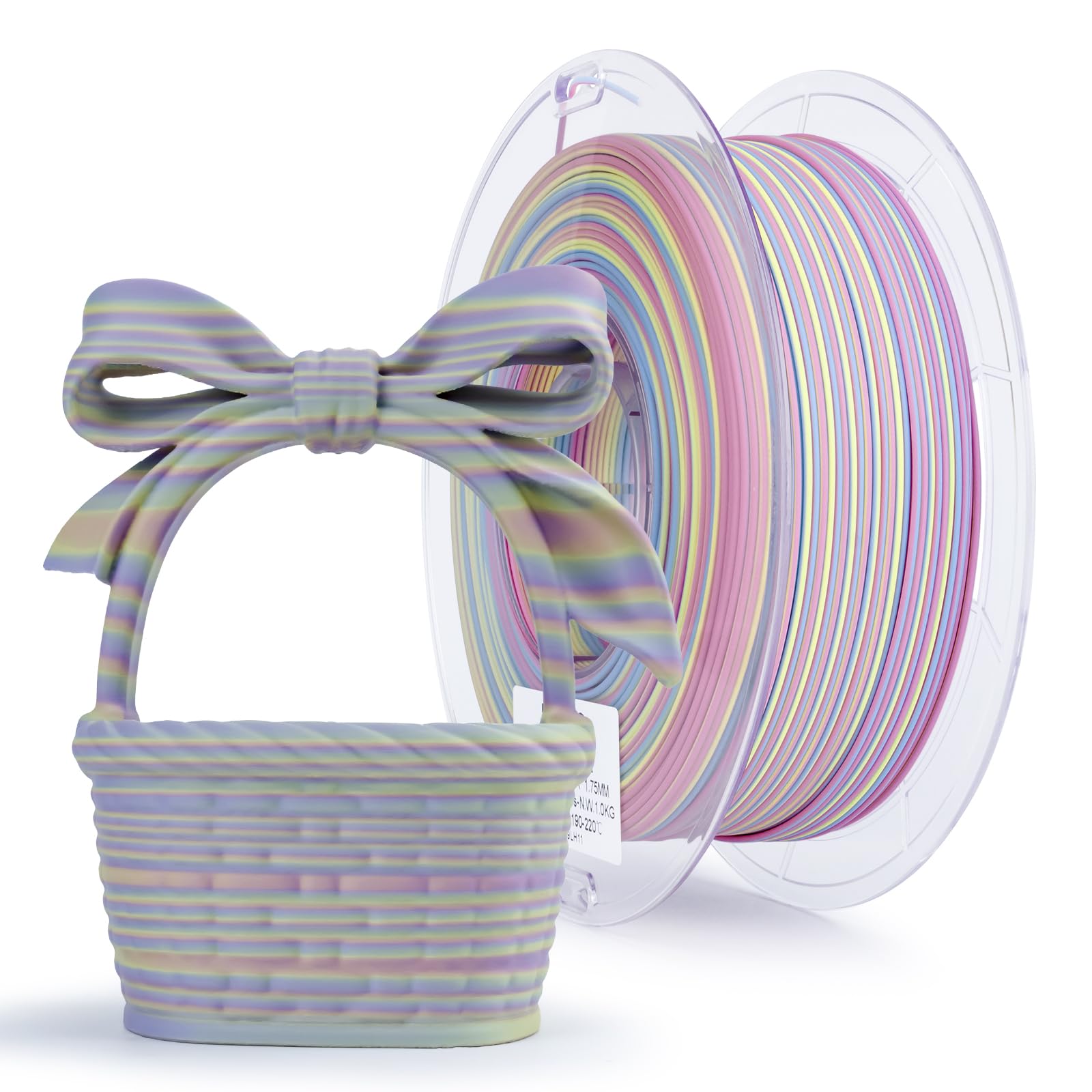 ZIRO Dynamic Color Change PLA, for 3D Printing, 1KG, Marshmallow Stripes