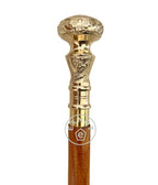 EXNOT Vintage Brass Handle Victorian Telescope Fold able Wooden Walking Stick Walking Cane Ideal Gift