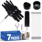 Bluesea 7 Pieces 25 Feet Dryer Vent Cleaner Kit, Reinforced Nylon Dryer Vent Cleaning Kit, Durable Dryer Vent Brush Vacuum Attachment with Flexible Lint Trap Brush, Vacuum & Dryer Adapters