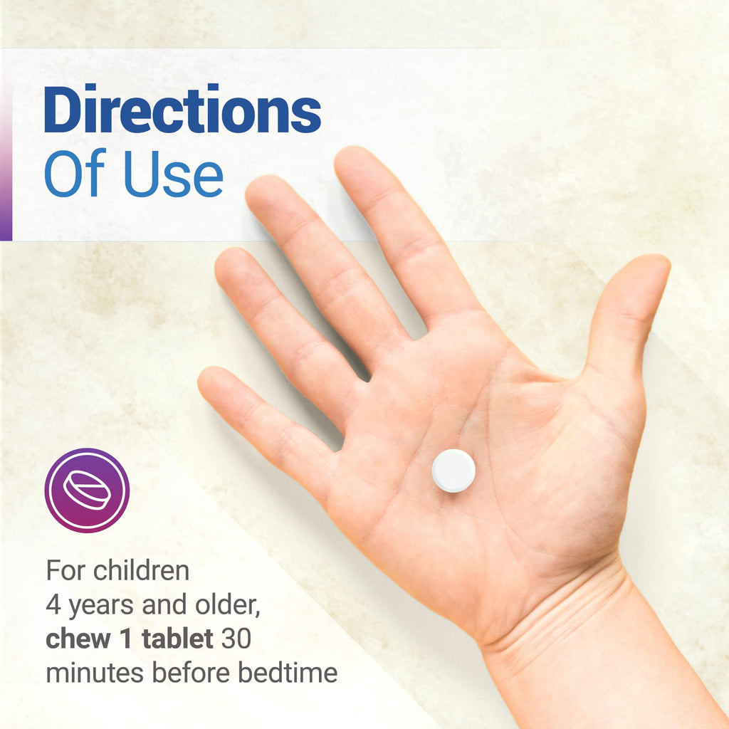 Nested Naturals Luna Kids Sleep Aid Tablets for Children 4+ - Naturally Sourced Ingredients - Gentle, Herbal Sleep Supplement with Chamomile, Melatonin, Valerian & Lemon Balm - 120 Chewable Tablets