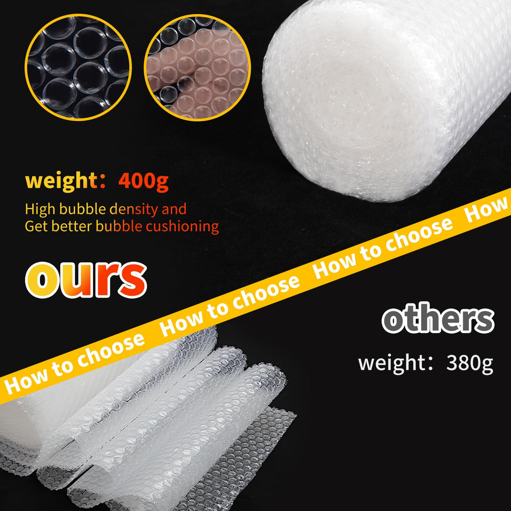 Bubble Cushioning Wrap 2 Pack 12 Inch x 72 ft Total Bubble Wrap for Packing，Moving Boxes and Shipping for Your Business，Perforated Every 12 in.Suitable for Filling Packaging Boxes.