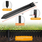 20Pcs 10In Balck Metal No Installation Landscape Edging Stakes