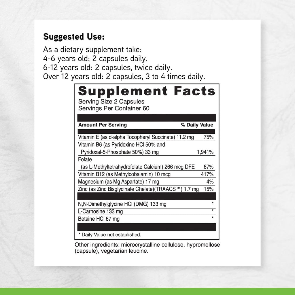 DAVINCI Labs Behavior Balance-DMG - Dietary Supplement to Support Clarity, Social Skills, Stress Coping, and Immune Health* - with Vitamin E, B6, Zinc and More - Gluten-Free - 120 Vegetarian Capsules