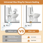 Hibbent Extra Thick Toilet Wax Ring Replacement Kit, Universal Toilet Seal Ring with Brass Bolts and Toilet Bolt Covers, PE Toilet Flange Fits 3 Inch and 4 Inch Drain Pipes
