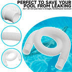 1-1/4 Inch x 3ft Foot Long White Above Ground Pool Flex Connection Hose with 2 Metal Clamps for Pump 330 GPH, 530 GPH, and 1,000 GPH Compatible with Intex Coleman Summer Waves Pool Skimmer (2)