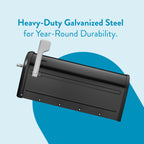 Architectural Mailboxes Chadwick Galvanized Steel Post Mount Mailbox, 8950B-10, Black, Medium Capacity