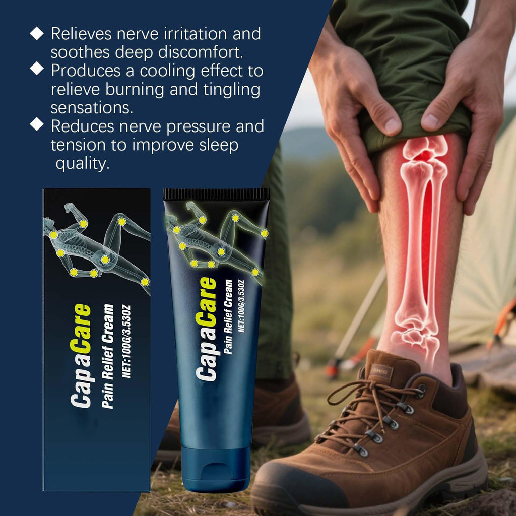 Original Capacare Neuropathy Relief Cream, Neurosoothe Formula Nerve Cream, Contains Capsaicin, Arnica, Menthol, Msm, and Glucosamine, Suitable for Feet, Hands, Legs, Muscles, Joints and Waist 100g