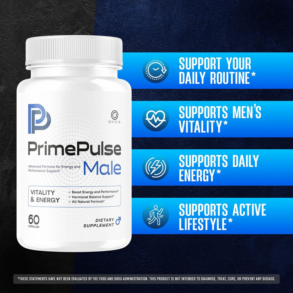 (3 Pack) Prime Pulse Male Pills - PrimePulse Capsules Advanced Formula Support Maximum Strength, PrimePulse All Natural Daily Vitamins for Health and Wellness Reviews, 180 Capsules for 3 Months