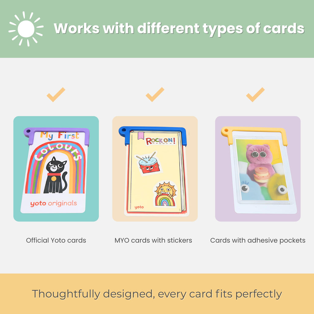 12 Pcs Card Holder for Yoto Cards with 2 Ring Loops, Reusable Portable Yoto Card Holder Ring Set, Kids Travel Carrier, Audio Story Card Storage Organizer, Accessories Compatible with Yoto Mini Player