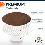 Fixic Libre 3 Sensor Covers - 25 Pack - Freestyle Adhesive Patches for Libre 3 & Plus Sensors - No Glue in the Center - Pre-Cut Back Paper - The Best Fixation for Your Sensor! (Upgraded, Coffee)