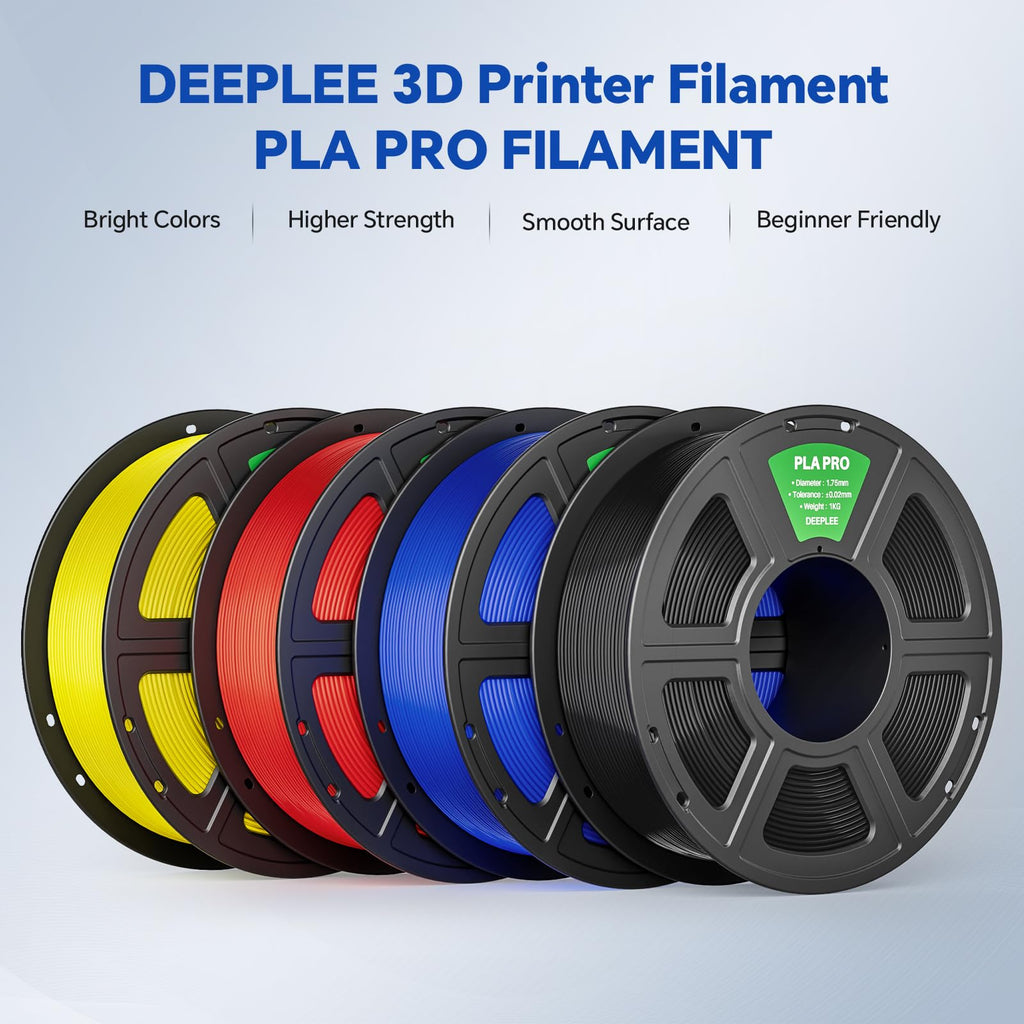 DEEPLEE PLA PRO Filament 1.75 mm, 3D Printed Filament Increased Tenacity, Dimensional Accuracy +/- 0.02 mm, Easy to Print, for Most FDM 3D Printers 1 kg Light Blue