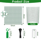 Plant Protectors from Animals - DIY Reusable Plant Cages for Outdoor Plants, Square Mesh Plant Covers Kits, 12"x12" Panels (6/18/30 Pcs) (18, Dark Green)