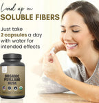 Organic Psyllium Husk Capsules 750 mg, Natural Fiber Supplement for Gut Health* - Alternative to Psyllium Husk Powder, Zealthy Life, 250 Capsules
