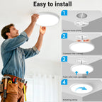 Fairdeer LED Flush Mount Ceiling Light,9Inch 18W,3000K/3500K/4000K/5000K/6500K 5 Color Temperatures Ceiling Light Fixture for Kitchen Porch Hallway Bedroom Bathroom and Closet,White