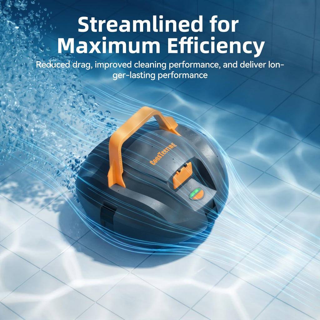 CoasTeering Planet Edge Cordless Pool Vacuum Robot, with 120-Min Runtime, Powerful Dual-Motor, Adjustable Cleaning Paths, Robotic Pool Cleaner for for Above Ground Pool and Flat Pools Up to 850 Sq.ft