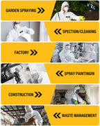 YIBER Hazmat Suit Disposable Coverall | Full Body Painters Suit in 7 Sizes with Multiple Specifications for Men & Women - Medium, White, 25