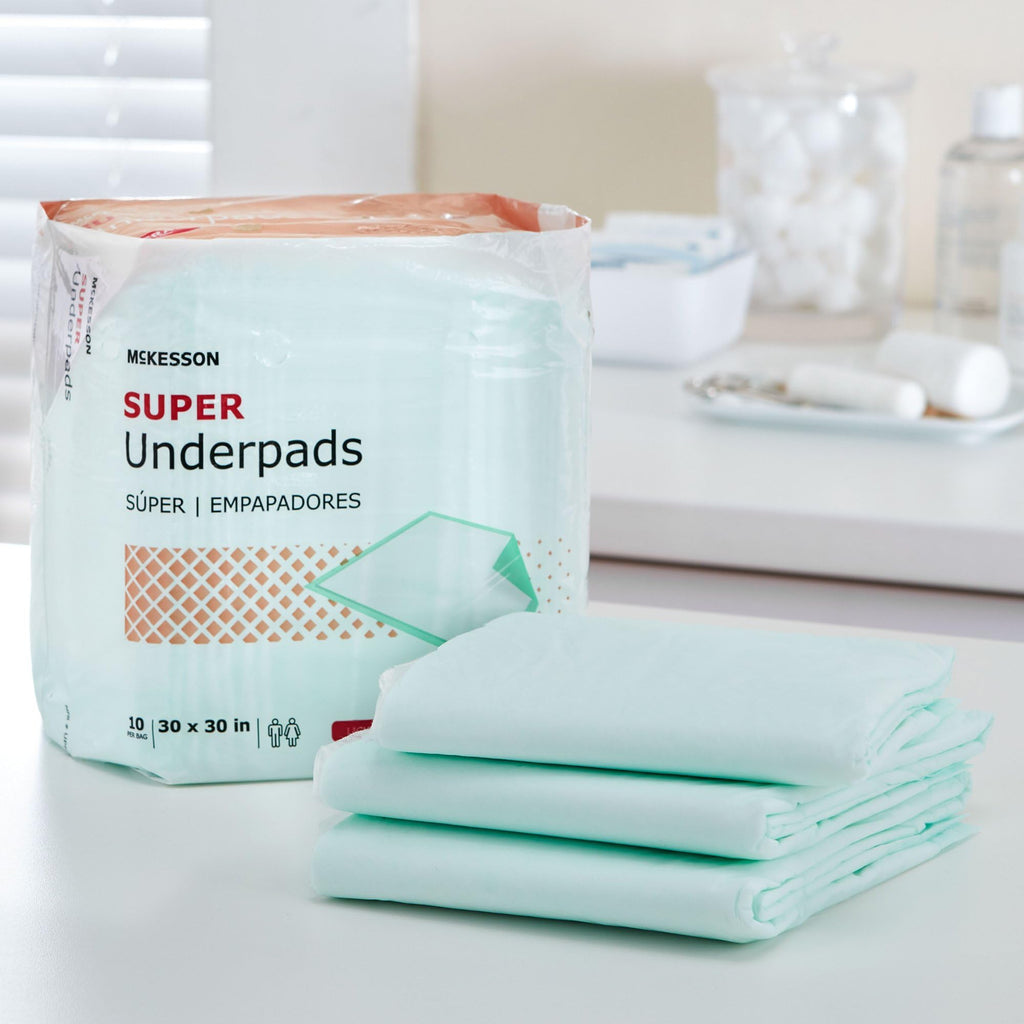 McKesson Super Underpads, Incontinence Bed Pads 30" x 30" (30x30 Inch (Pack of 100))