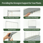 Vego Garden 8.0ft Long Tomato Metal Frame Trellis, Garden Trellis for Climbing Plants Like Cucumber Beans Tomatoes & Vines, (Garden Beds Not Included)