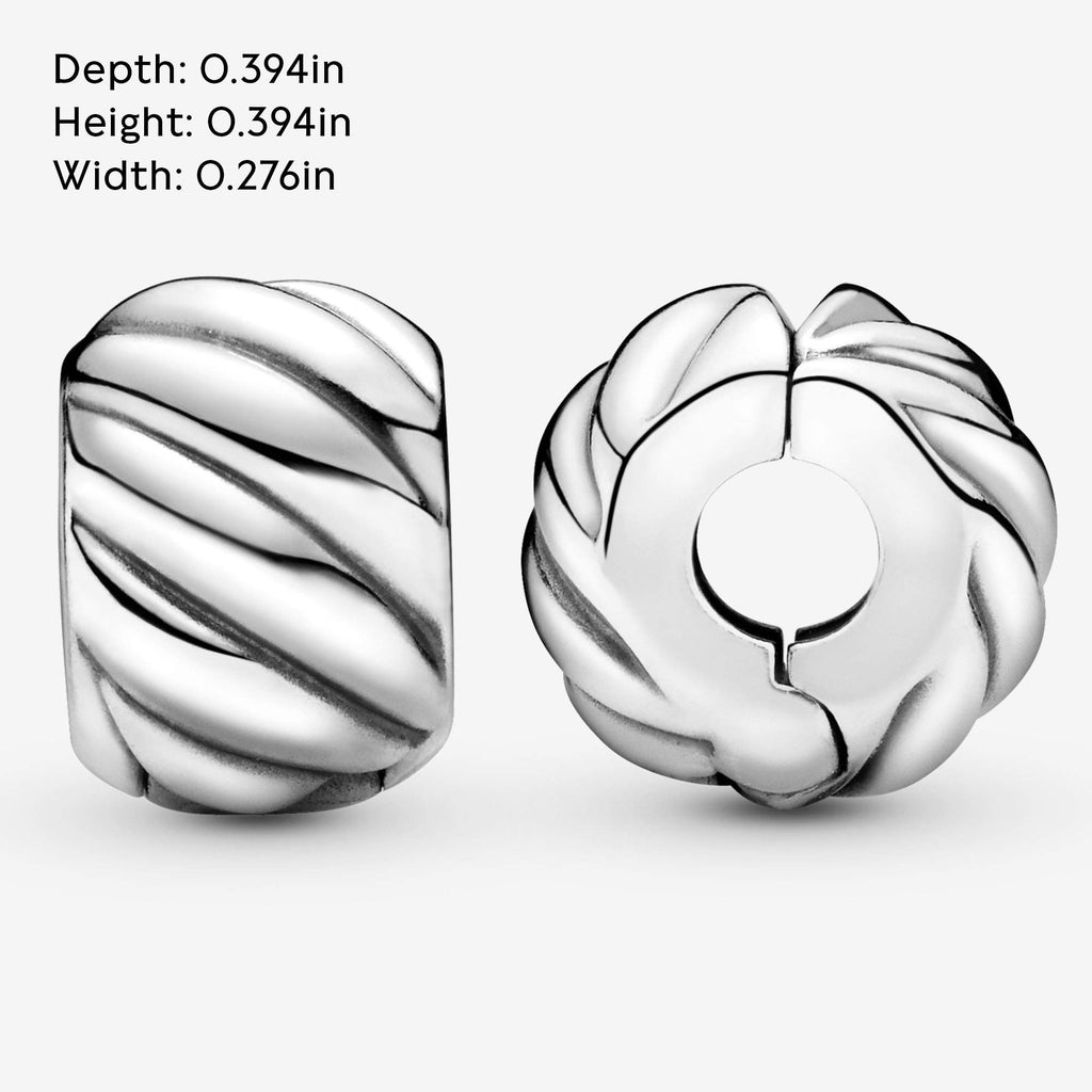 PANDORA Polished Feathered Clip Charm - Bracelet Charm for PANDORA Moments Bracelets - Stunning Women's Jewelry - Gift for Women in Your Life - Made with Sterling Silver - With Gift Box