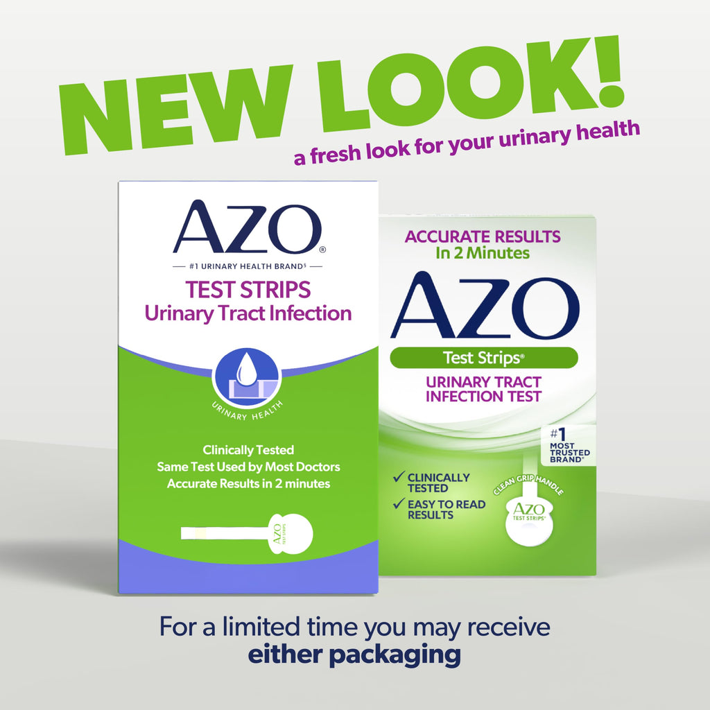 AZO Urinary Tract Infection (UTI) Test Strips, Accurate Results in 2 Minutes, Clinically Tested, Easy to Read Results, Clean Grip Handle, #1 Most Trusted Brand, 3 Count