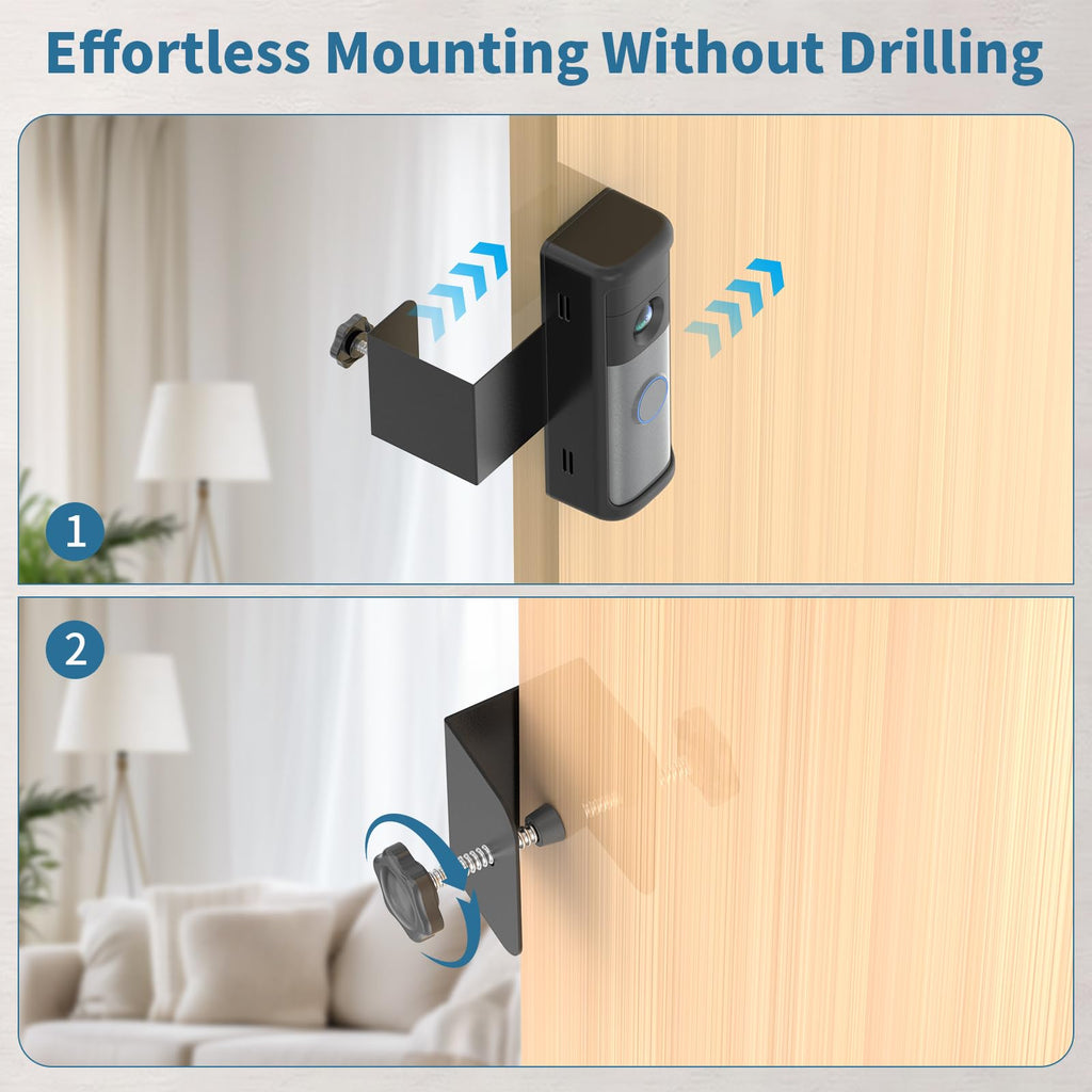 Anti-Theft Ring Doorbell Mount Compatible with Battery Doorbell/Pro/Plus(2nd Gen), No-Drill Doorbell Mounting Bracket Accessories for Inward Swing Door