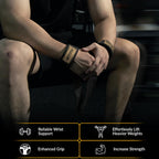 FITFIV Lifting Straps for Weightlifting, Lifting Wrist Straps for Gym Strength Training, Neoprene-padded Wrist Cushion - Men & Women