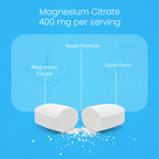 NaturaLife Labs Magnesium Citrate 400 mg per Serving – 120 Tablets, Vegan, Non-GMO