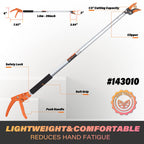 KSEIBI 143010 Long Reach 3.5 ft (1.0m) Cut & Hold Bypass Pruner - Lightweight Aluminum, Rust-Resistant, Ergonomic Grip, 1/4" Max Cut - Ideal for Precision Gardening & Pruning