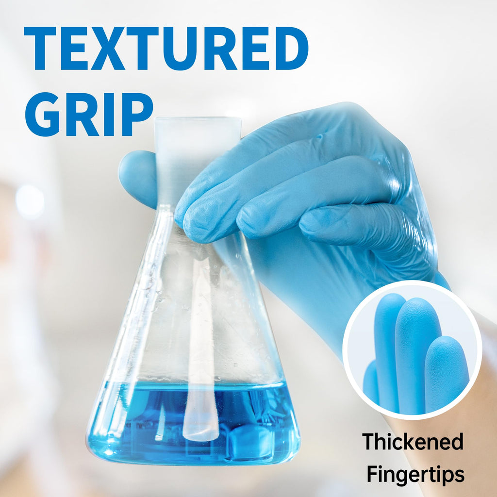 Medguy Medical Blue Nitrile Disposable Exam Gloves 4Mil Powder-Free 100 (L)