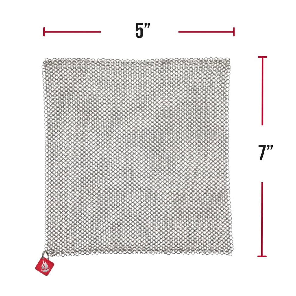 Knapp Made Chainmail Dishcloth 7”x5” - Replace Your Dirty Sponge - All Purpose Kitchenware, Pots & Pans Cleaner - Lasts a Lifetime