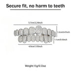 Men and women Adjustable Gold and Silver Grillz - Hip Hop Bling Tooth Covers with Cubic Zirconia - Detachable Fashion Dental Jewelry for Men (Silver)