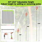 UQM 12.8FT Fruit Picker Pole Adjustable with Basket Harvest Bag