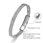 LUCKY2+7 Bracelets for Men-Stainless Steel Magnetic Clasp Franco Chain Mens Bracelet