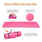 Amazon Basics 1/2 Inch Extra Thick Exercise Yoga Mat with Carrying Strap for Home Workouts and Fitness, 74" x 24" x 0.5", Pink