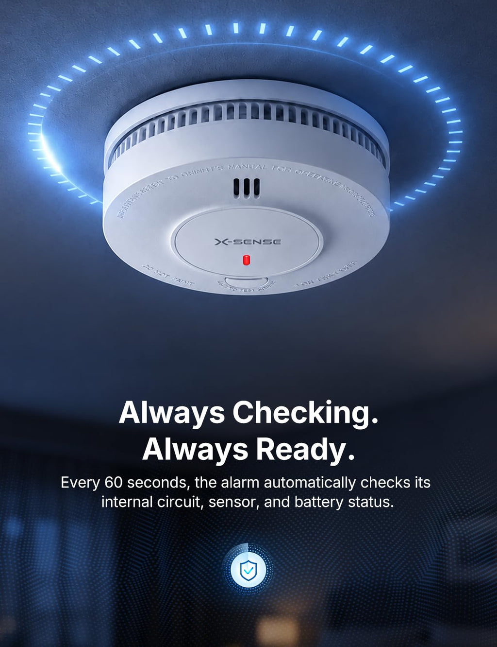 X-Sense Smoke Detector, 10-Year Battery, UL 217 Certified, SD2J0AX, 1-Pack