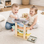 Joyreal Montessori Toddler Toys for 1+ Year Old Boys Girls Wooden Car Ramp