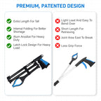 GrabRunner 38 Inch & 44 Inch Extra Long Grabber Reacher Tool Set – Extendable Reacher Grabber Pickup Tools for Seniors, Disabled and Hard-to-Reach Areas, Ergonomic Grip & Lightweight Design（Blue）