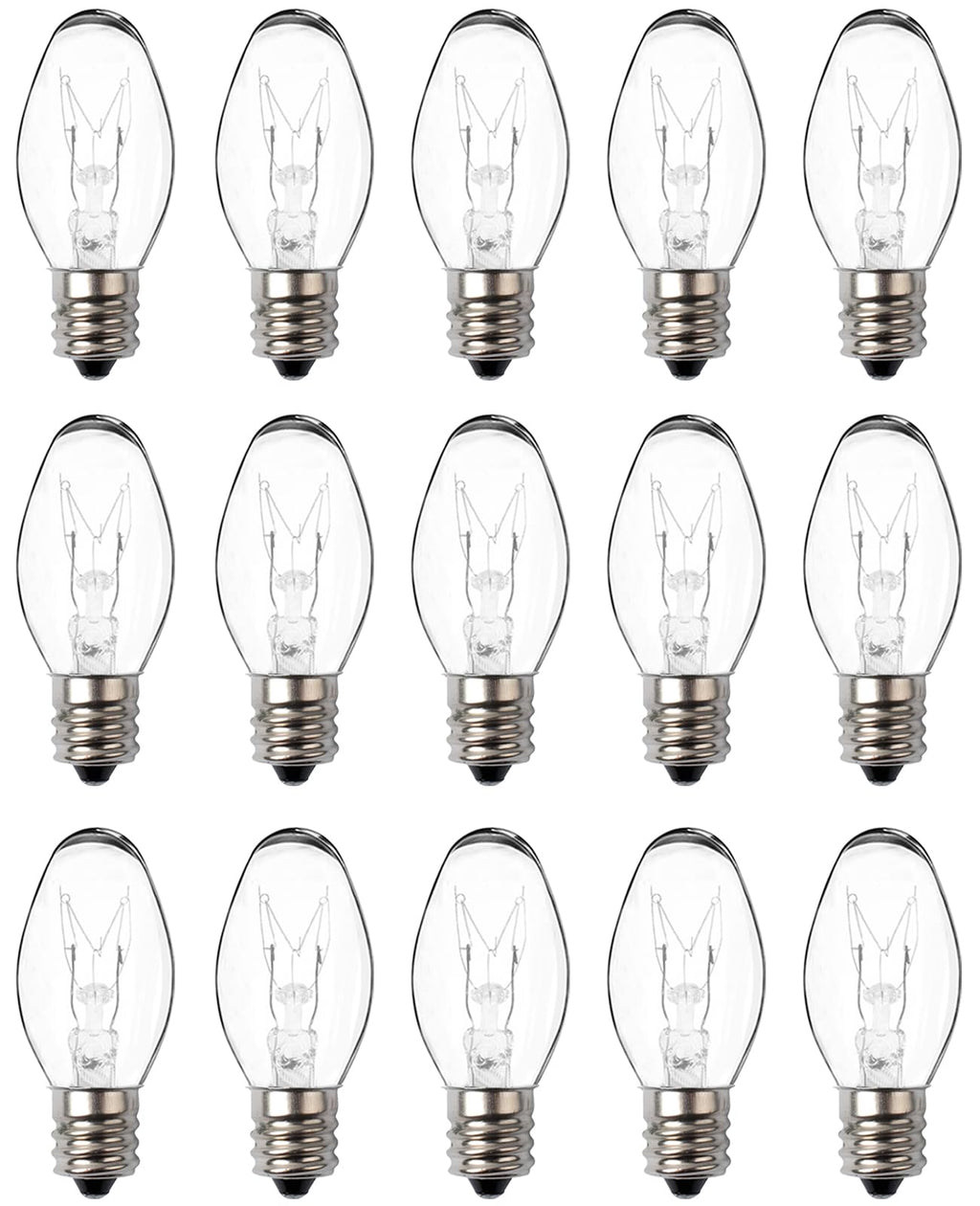 Snnalosses Wax Warmer Bulbs - 15W C7 Replacement Bulbs for Scentsy Wax Melt Warmer, Himalayan Salt Lamps, Plug-in Diffusers - Warm White, Dimmable, 15 Packs