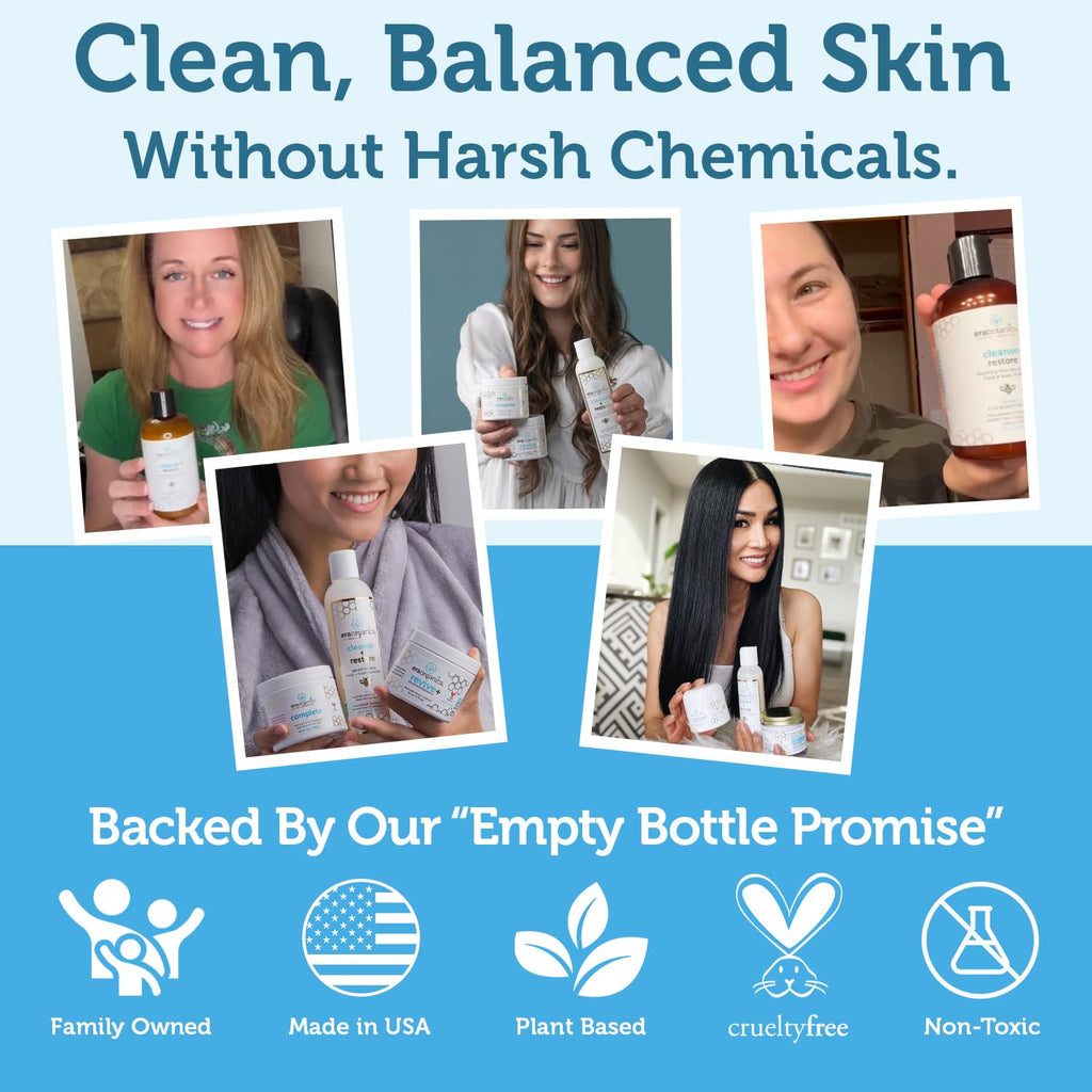 Era Organics Manuka Honey Face Wash for Sensitive Skin - Sulfate Free Gentle Cleanser with Organic Aloe Vera, Hyaluronic Acid & More - Soothing & Moisturizing for Dry Skin - Made in USA (8 oz)