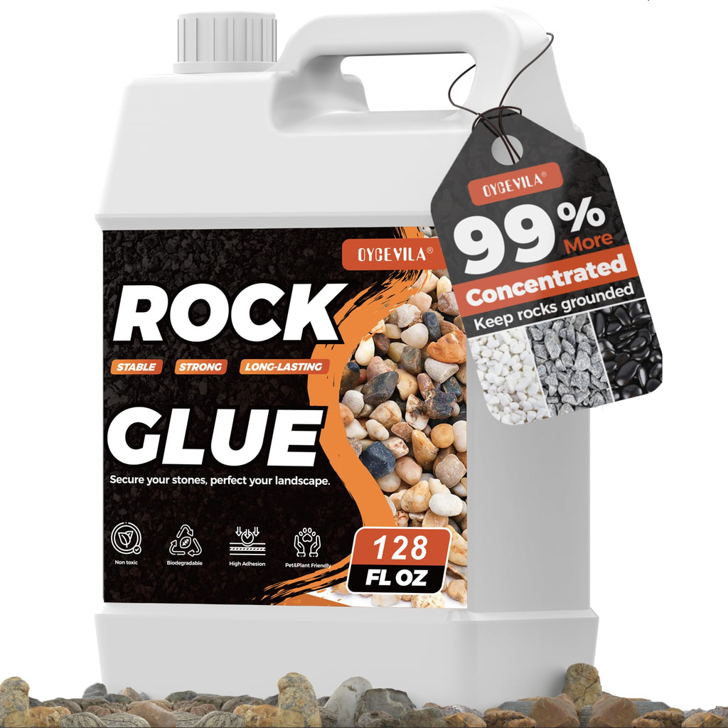 169oz Rock Glue for Landscaping, Premium Pea Gravel Glue & Mulch Glue for Landscaping, Strong Landscape Rock Glue with Weather-Resistant Formula, Fast-Drying Pet-Safe Adhesive Locks Pebbles, Bark