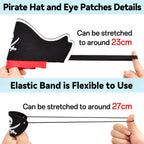ZeeDix 36Pcs Pirate Accessories for Kids, 12 Hats 12 Patches 12 Swords Set