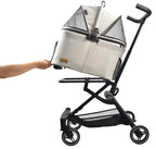 ROODO 2026 Upgraded Version 3 in 1 Dog Cat Stroller with Detachable Carrier Lightweight Folding Portable All Terrain Pet Travel System Puppy Kitty Doggie Bunny Stroller for 30lbs (Light Grey)
