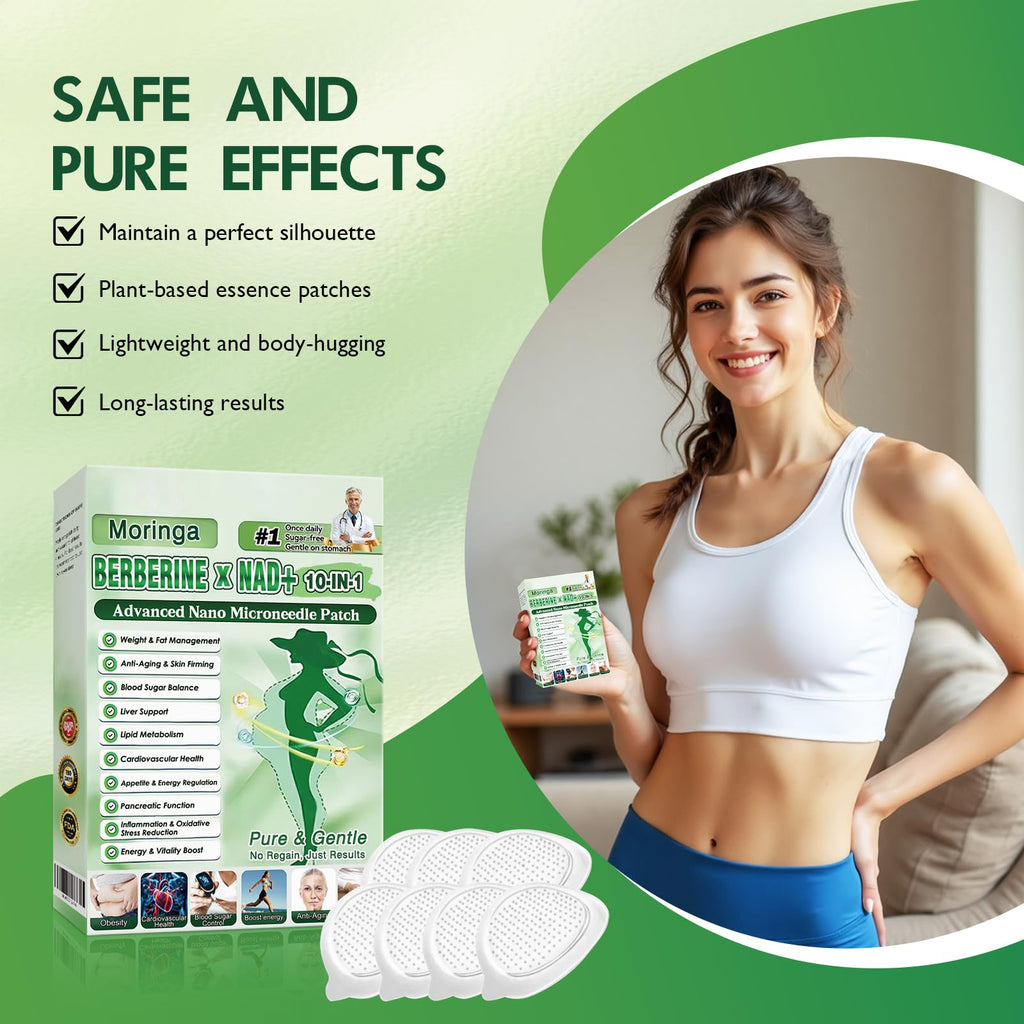 2026 New Upgraded Style Moringa 10-in-1 Nano Microdarts Patch, Advanced Moringa Patches, Natural Body Patches for Women and Men - Gentle Formula for All Skin (3, 3 Boxes)