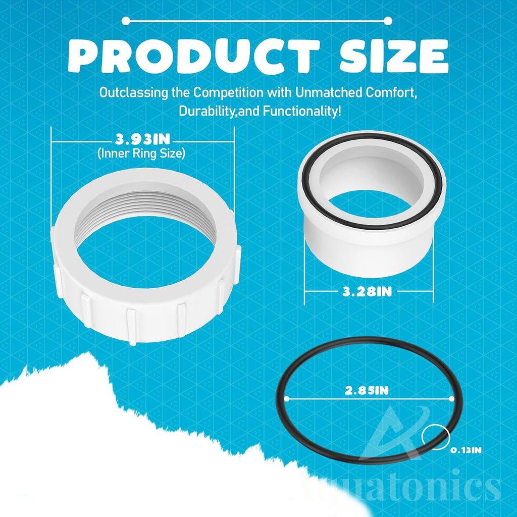 Aquatonics 2” Half Union Adapter for Pentair Replaces PKG188 Mastertemp 400, 200, 250 and All Max-E-Therm Heaters - PLDE Filter - Pumps and More - Set of 2