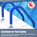 Pool Handrail Covers with Zippers 4 6 8 10 Ft Inground Swimming Pools Hand Rail Cover, Anti-Slip Cool Touch Heat Resistant, Blue, Non Slip Swim Pool Railing Ladder Stair Handle Grip (4 Feet 2 Pcs)