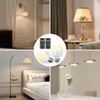 SCOPOW 1PC Rechargeable Light Bulbs with Remote Control Timer and 3 Color Temperature Rechargeable Battery Operated Light Bulb (5W+E26+3Colors+1PC)