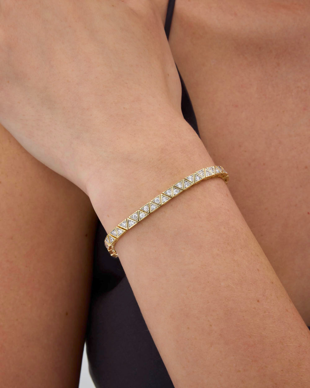 PAVOI CZ Statement Tennis Bracelet Set, 18K Gold Plated, Yellow Gold, 6.5