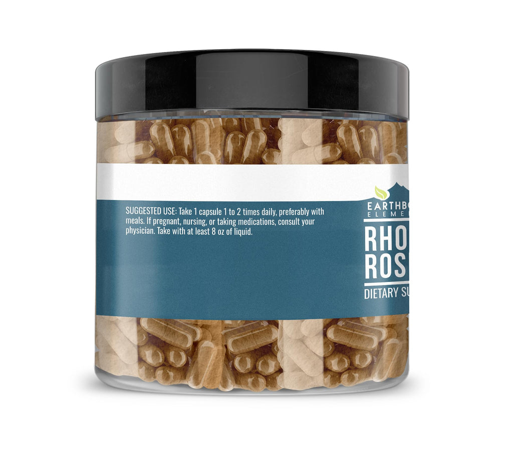 Earthborn Elements Rhodiola Rosea Root Extract 200 Capsules, Pure & Undiluted, No Additives
