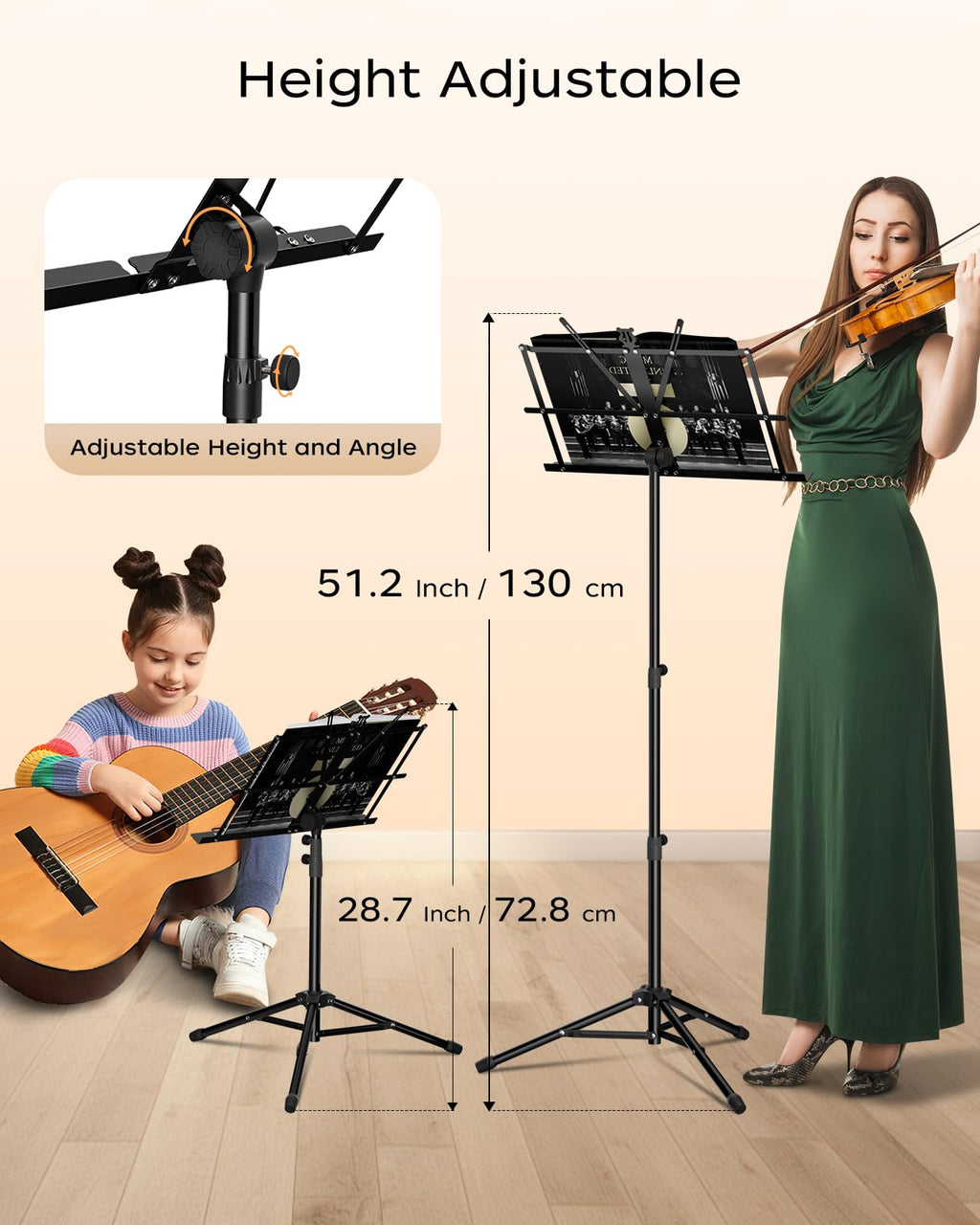 K KASONIC Music Stand, 2 in 1 Folding Sheet Music & Book Stand With Bag