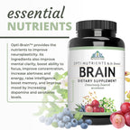 Optimal Health Systems Brain | Most Comprehensive Nootropic + Enzyme Delivery | 700 mg Scientific Neuroenhancment Blend | Boost Mood, Memory & Focus | 90 Capsules